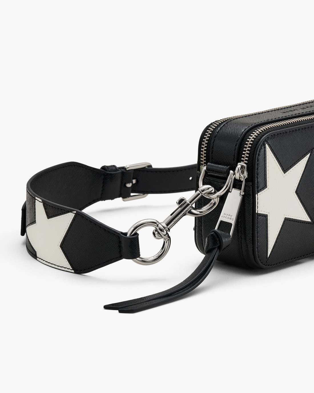 The Star Patchwork Leather Snapshot Black/White - Marc Jacobs