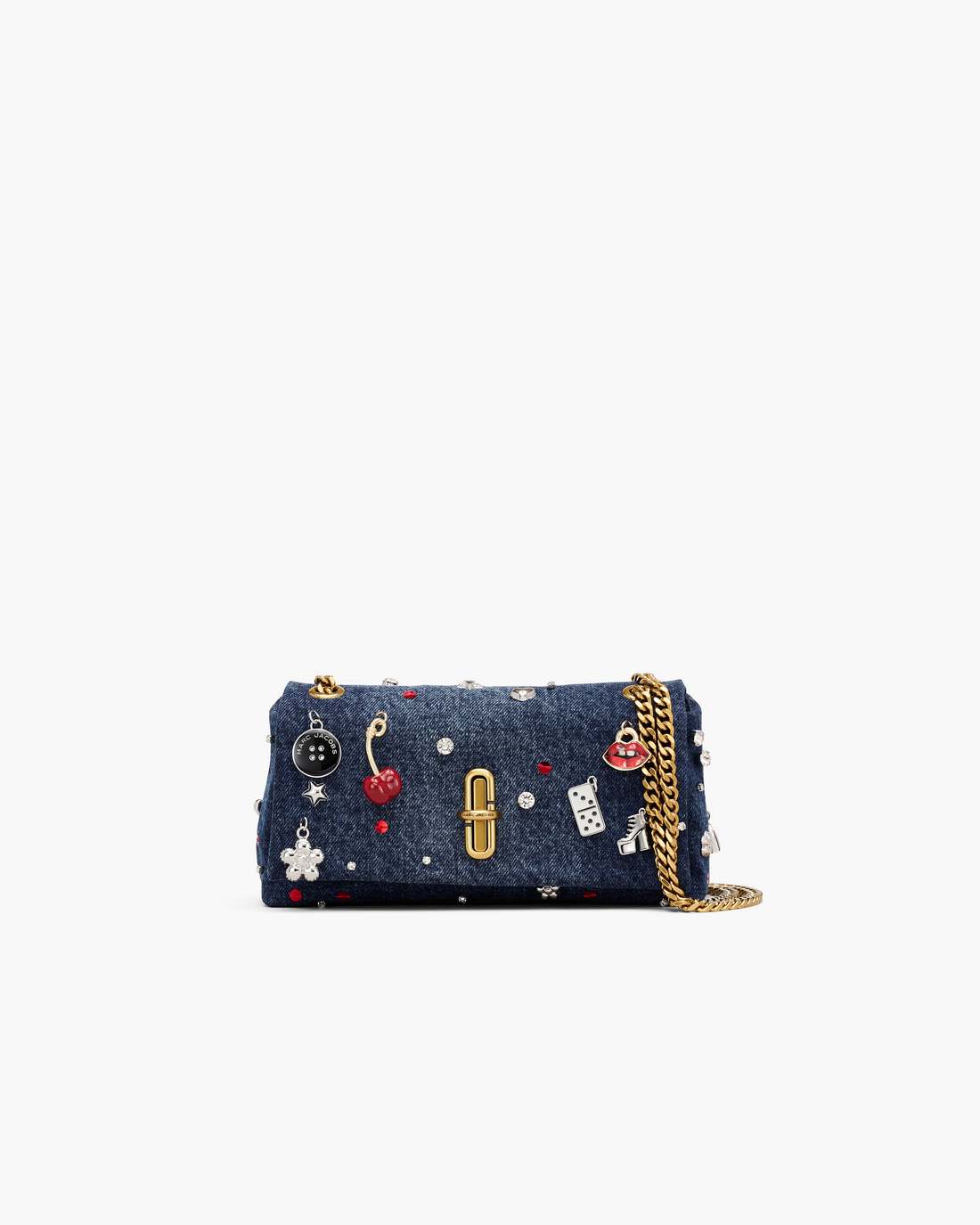 The Trinket Charm Denim Dual Chain Mini Bag Medium Wash Multi - Marc Jacobs