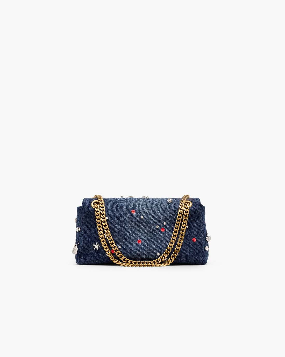 The Trinket Charm Denim Dual Chain Mini Bag Medium Wash Multi - Marc Jacobs