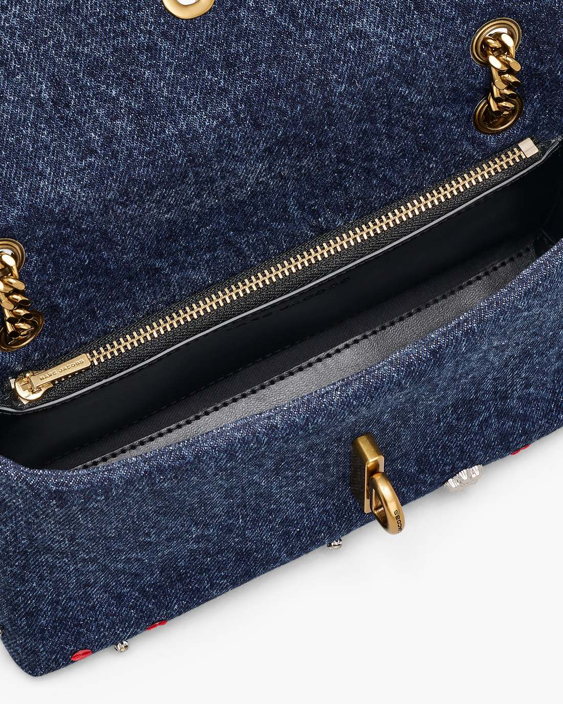 The Trinket Charm Denim Dual Chain Mini Bag Medium Wash Multi - Marc Jacobs