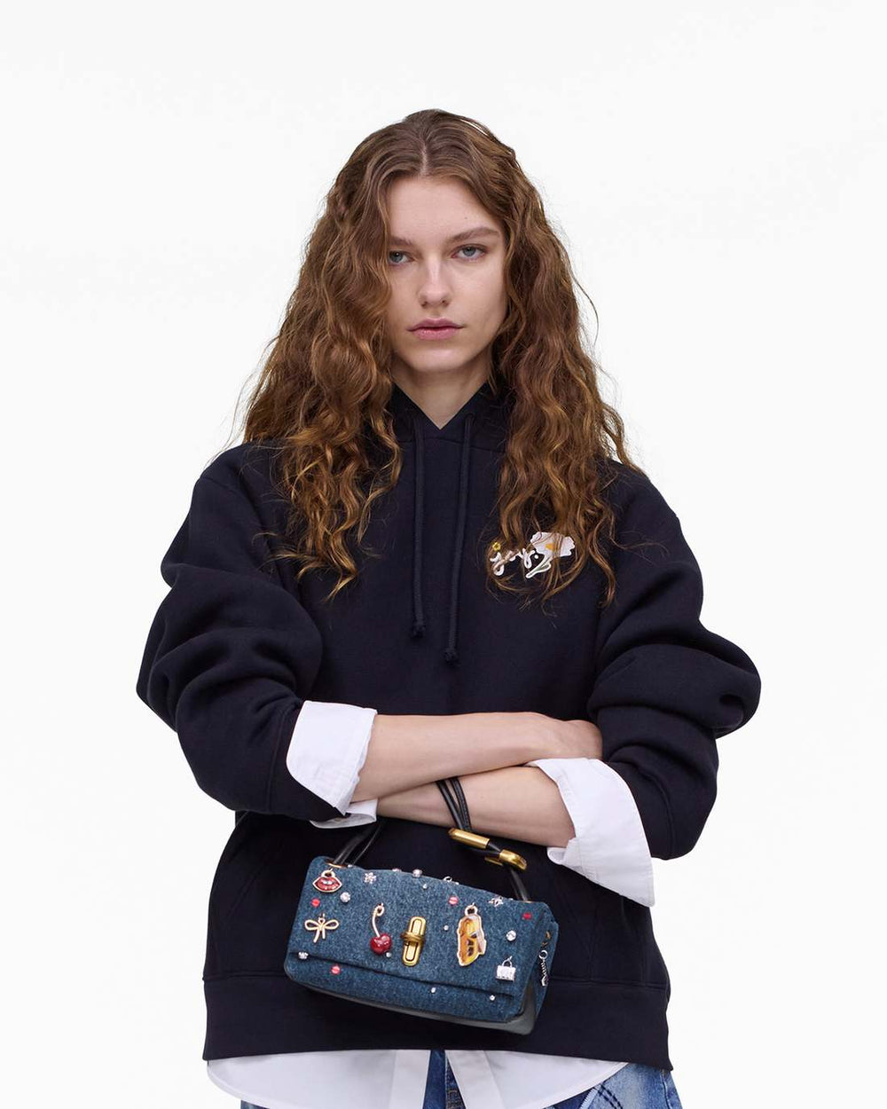 The Trinket Charm Denim Mini Dual Bag Medium Wash Multi - Marc Jacobs