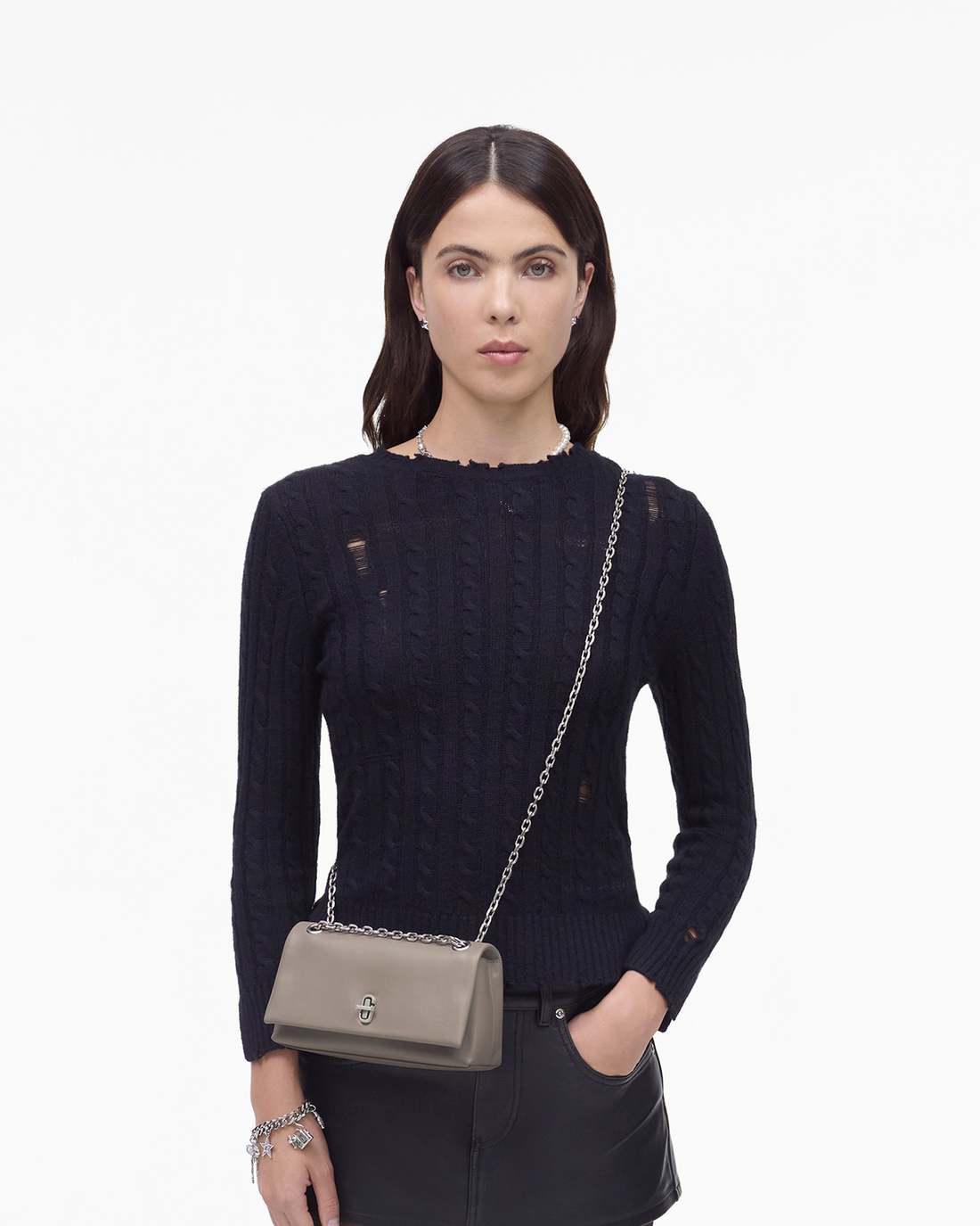 The Dual Chain Mini Bag Cement - Marc Jacobs