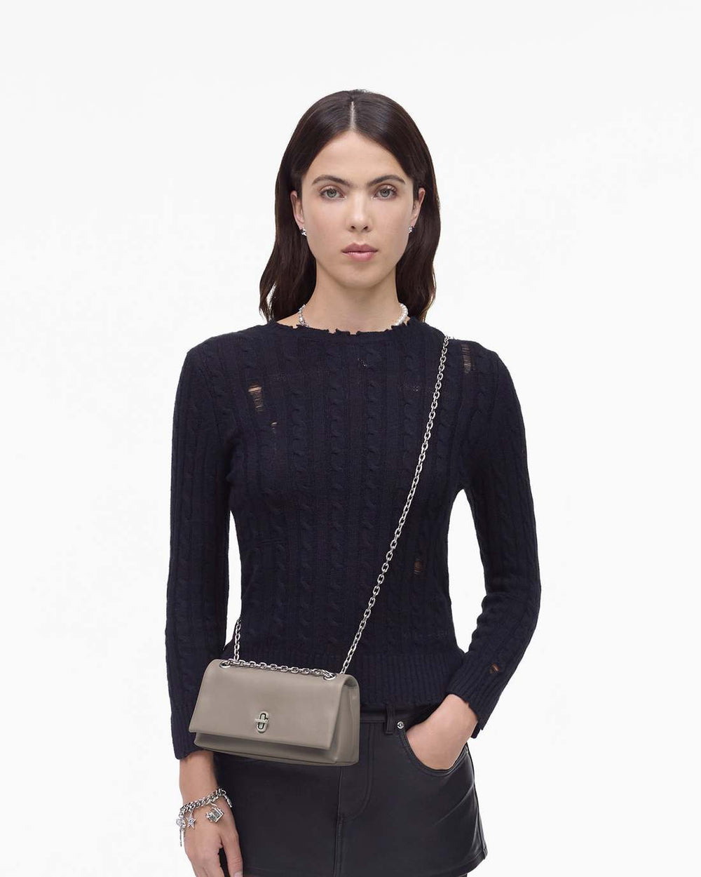 The Dual Chain Mini Bag Cement - Marc Jacobs