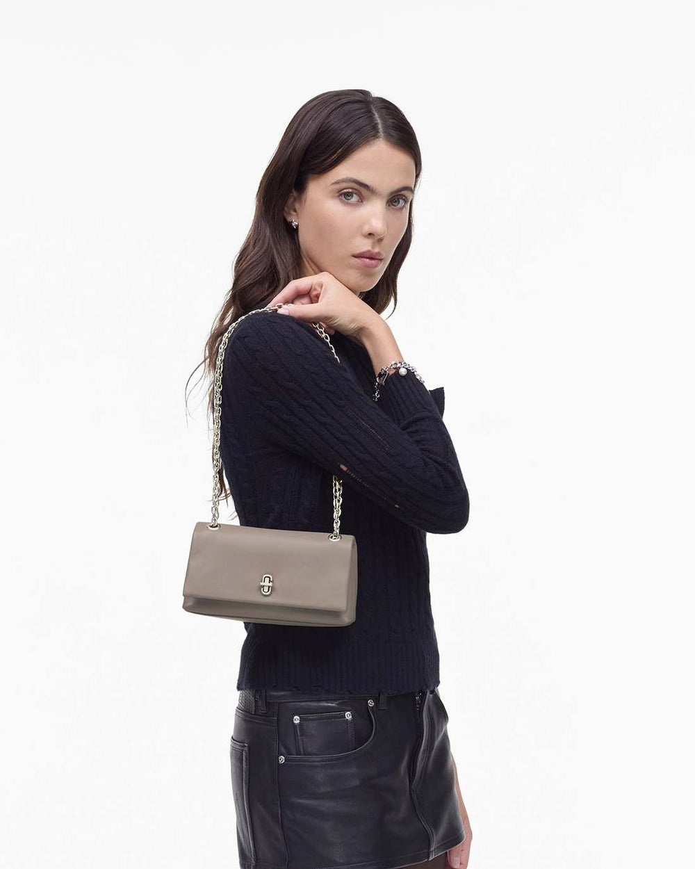 The Dual Chain Mini Bag Cement - Marc Jacobs