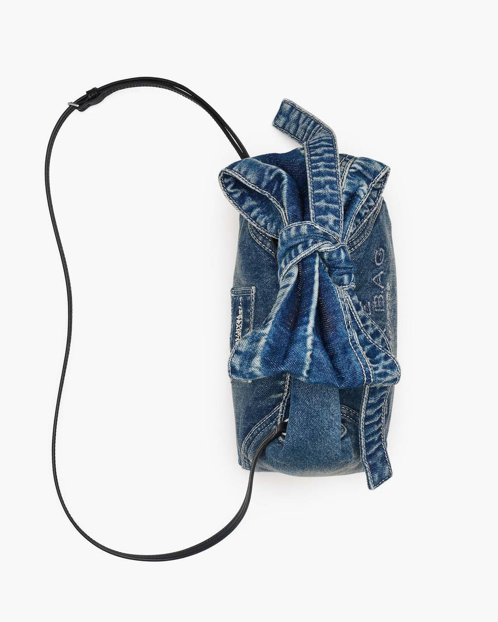 The Bow Denim Mini Sack Bag Medium Wash Indigo - Marc Jacobs