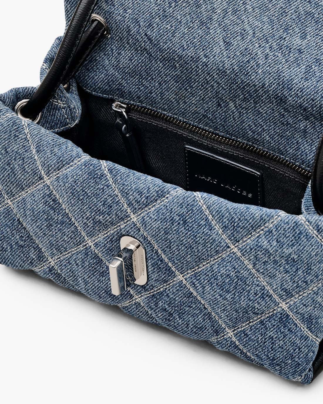 The Quilted Denim Mini Dual Shoulder Bag Light Wash Indigo - Marc Jacobs