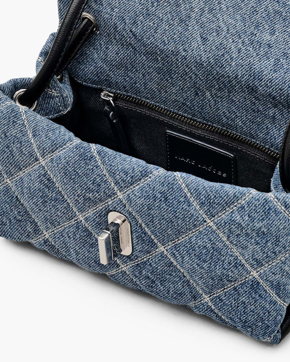 The Quilted Denim Mini Dual Shoulder Bag Light Wash Indigo - Marc Jacobs