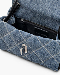 The Quilted Denim Mini Dual Shoulder Bag Light Wash Indigo - Marc Jacobs