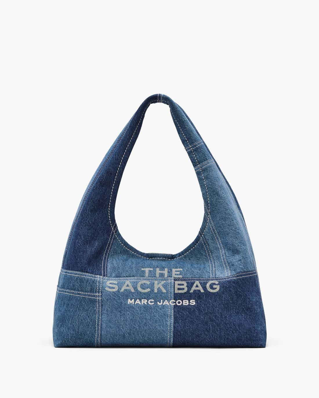The Patchwork Denim Sack Bag Blue Denim - Marc Jacobs