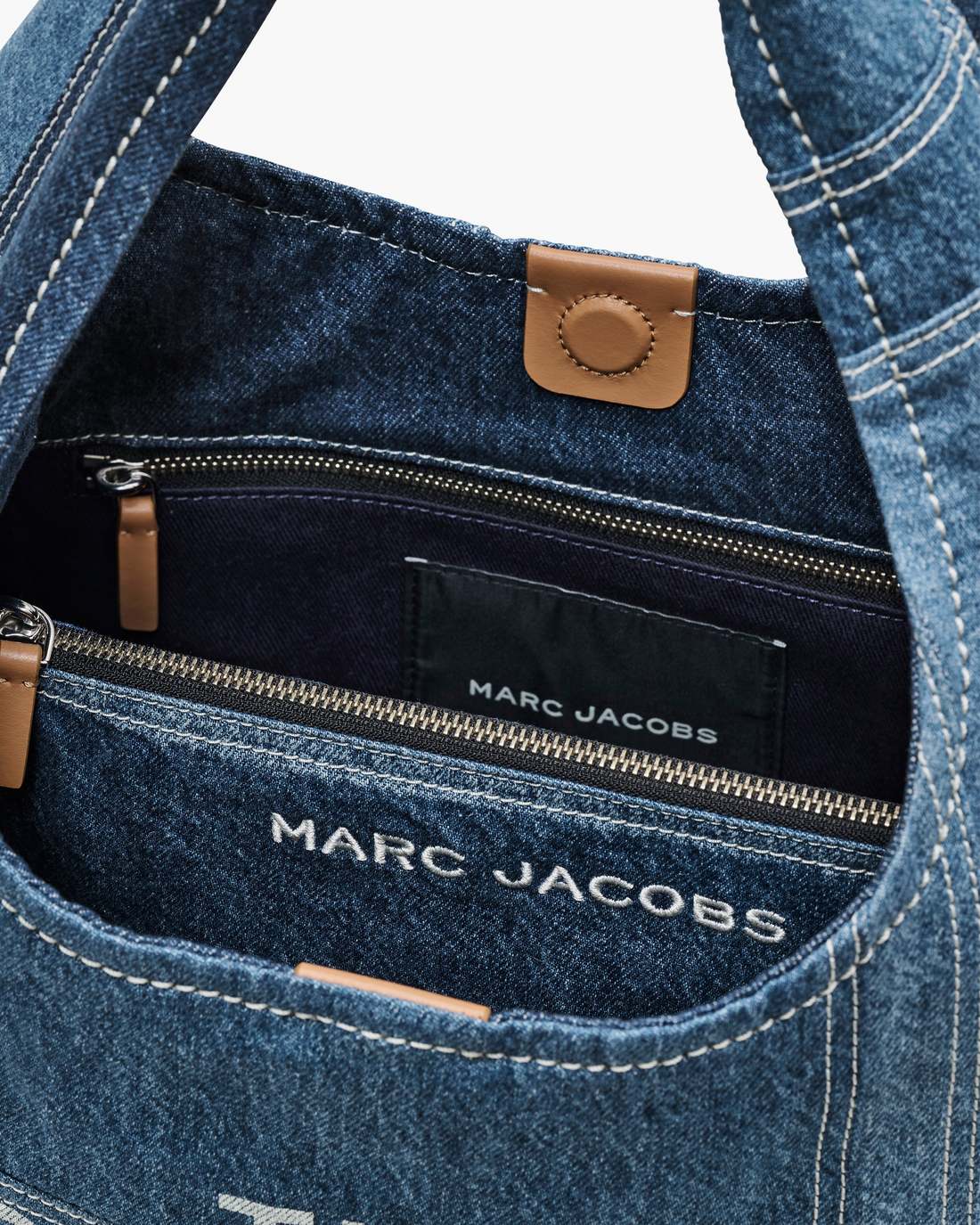 The Patchwork Denim Sack Bag Blue Denim - Marc Jacobs