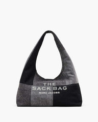 The Patchwork Denim Sack Bag Black Denim - Marc Jacobs