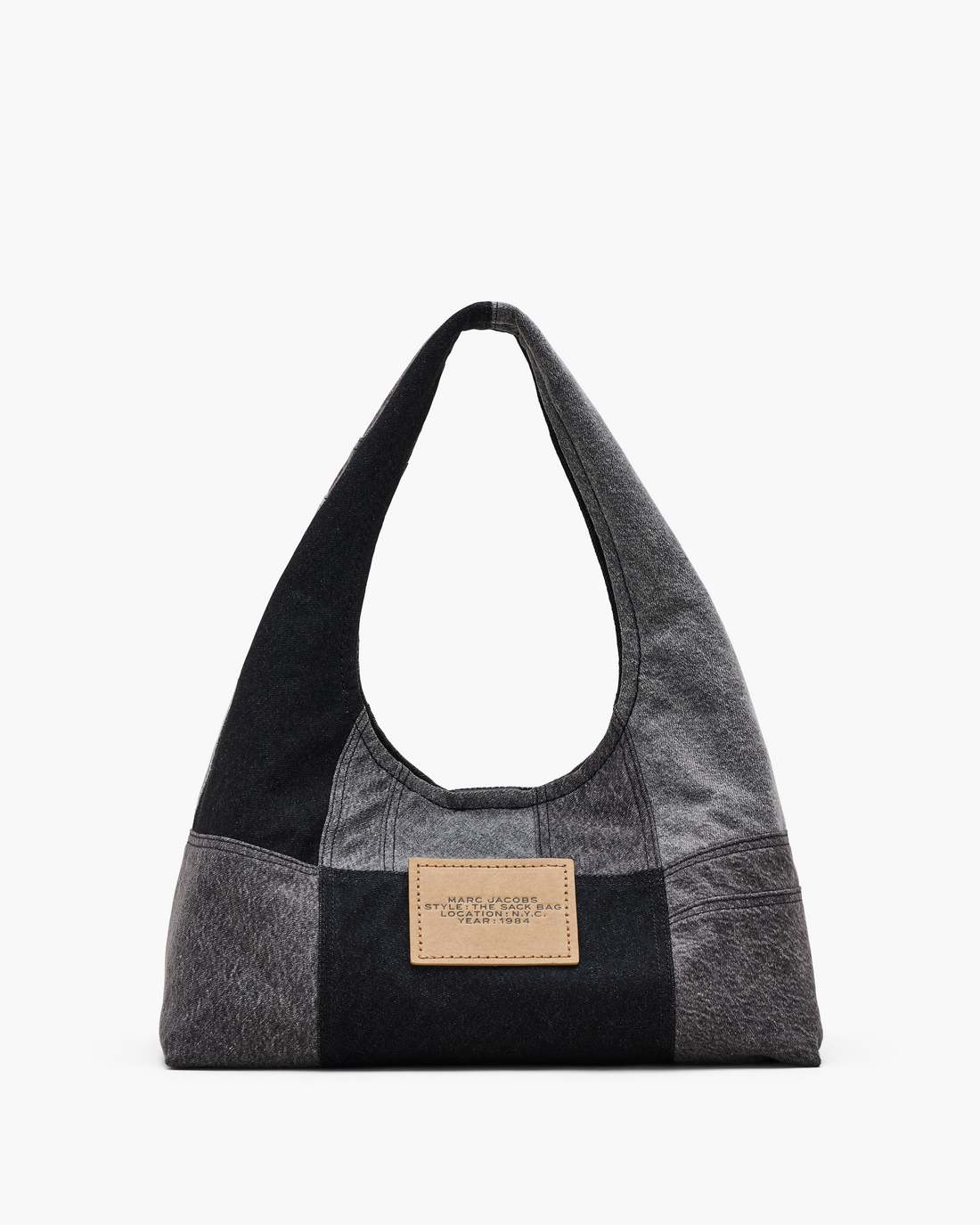 The Patchwork Denim Sack Bag Black Denim - Marc Jacobs