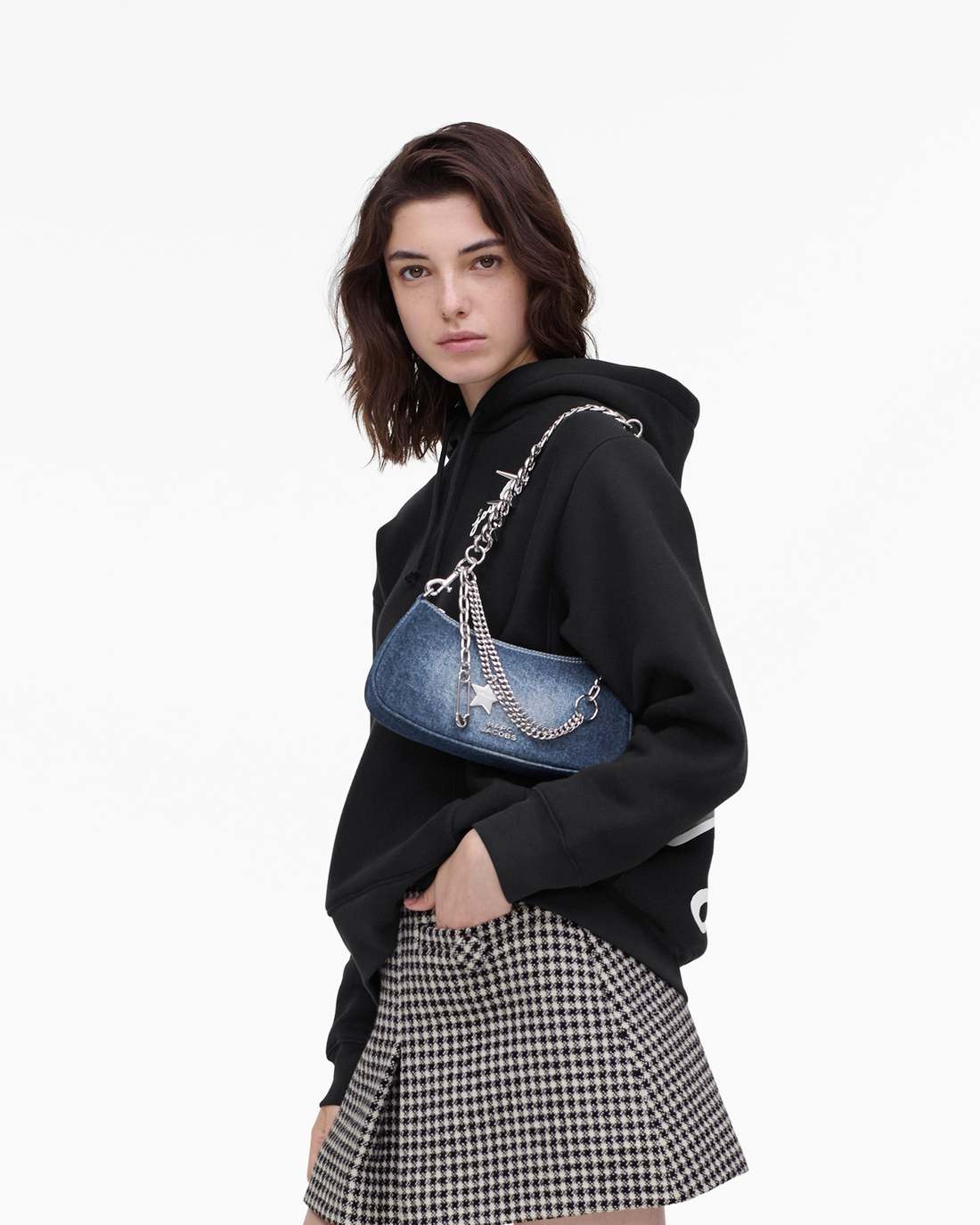 The Faded Denim Charm Shoulder Bag Faded Vintage Indigo - Marc Jacobs