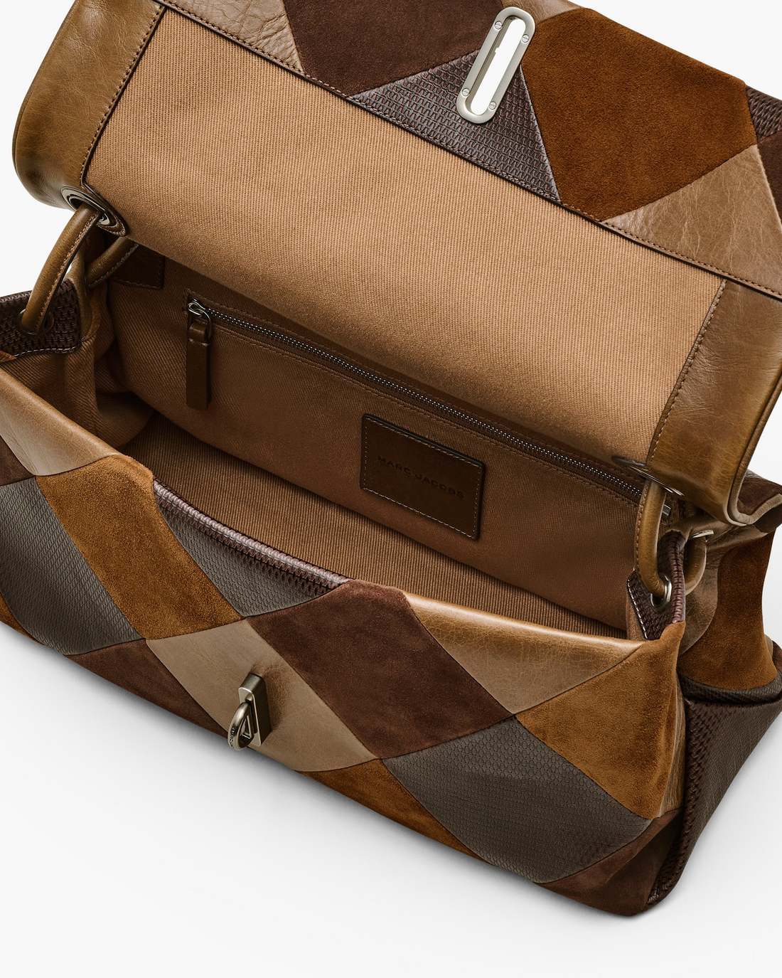 The Suede Patchwork Large Dual Bag Brown Multi - Marc Jacobs