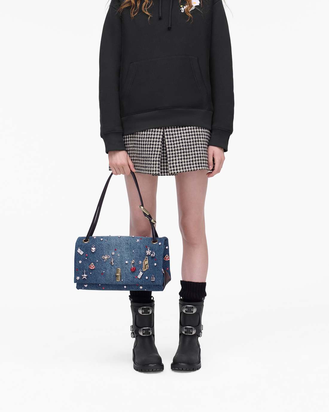 The Trinket Charm Denim Large Dual Bag Medium Wash Multi - Marc Jacobs