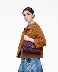 The Quilted Dual Convertible Shoulder Bag Dark Plum - Marc Jacobs
