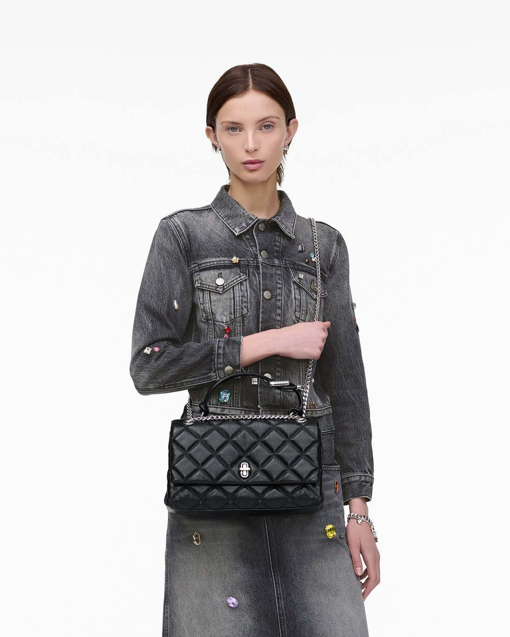 The Quilted Dual Convertible Shoulder Bag Black - Marc Jacobs