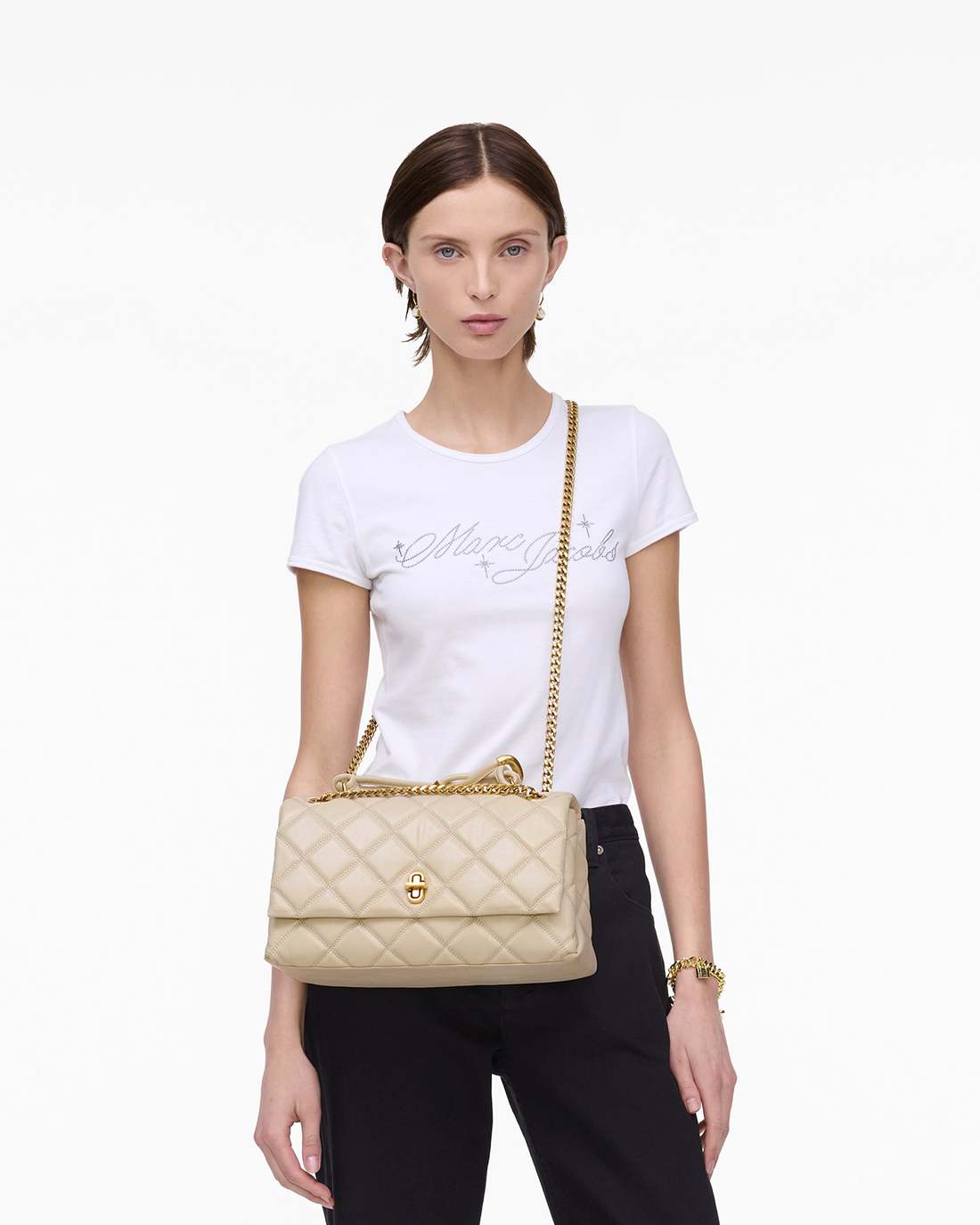 The Quilted Dual Convertible Shoulder Bag Cloud White - Marc Jacobs