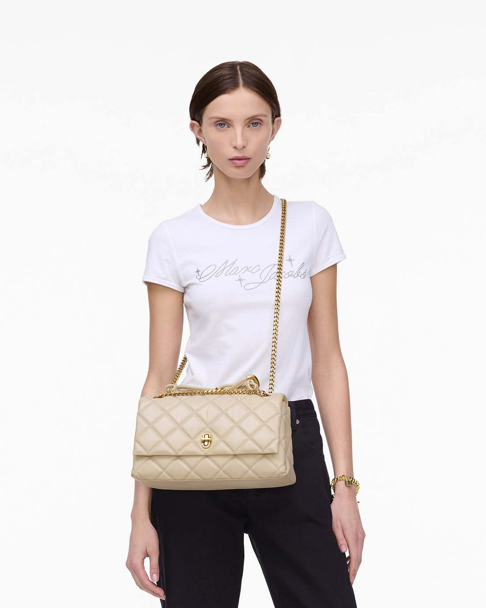 The Quilted Dual Convertible Shoulder Bag Cloud White - Marc Jacobs