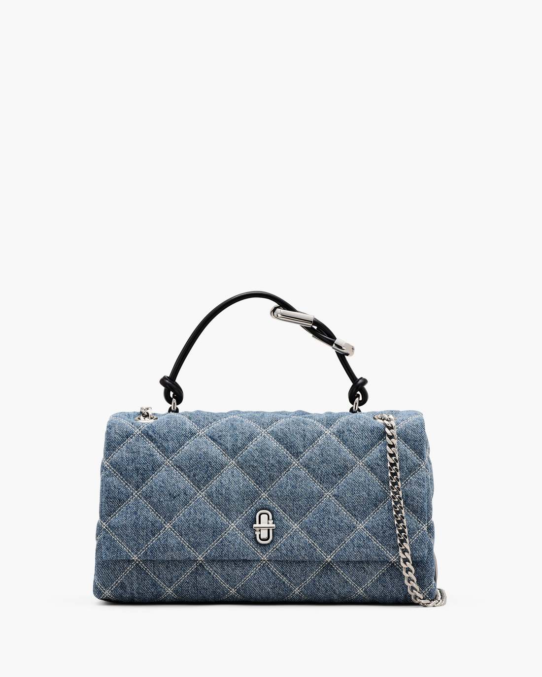 The Quilted Denim Dual Convertible Shoulder Bag Light Wash Indigo - Marc Jacobs