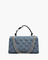 The Quilted Denim Dual Convertible Shoulder Bag Light Wash Indigo - Marc Jacobs