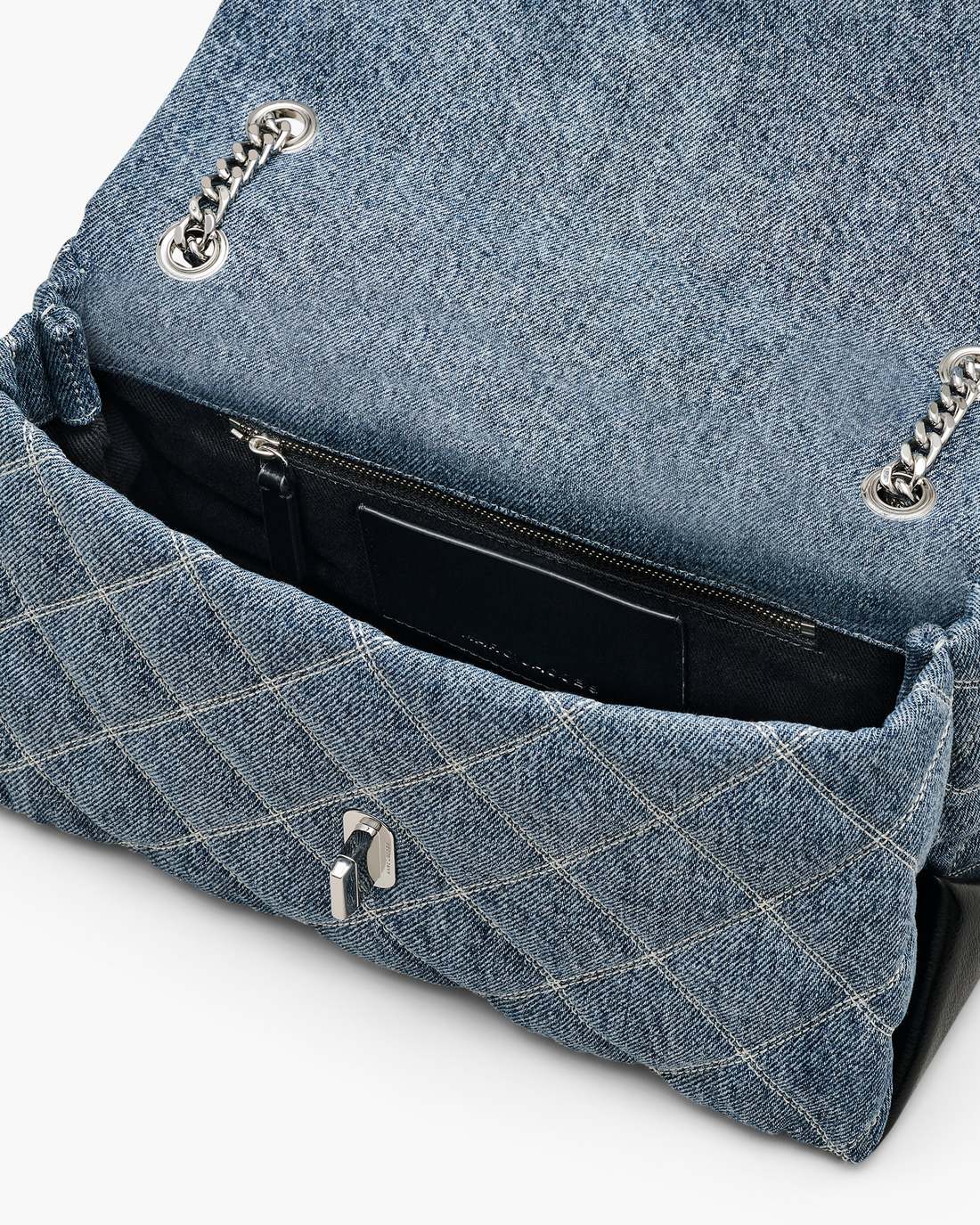 The Quilted Denim Dual Convertible Shoulder Bag Light Wash Indigo - Marc Jacobs