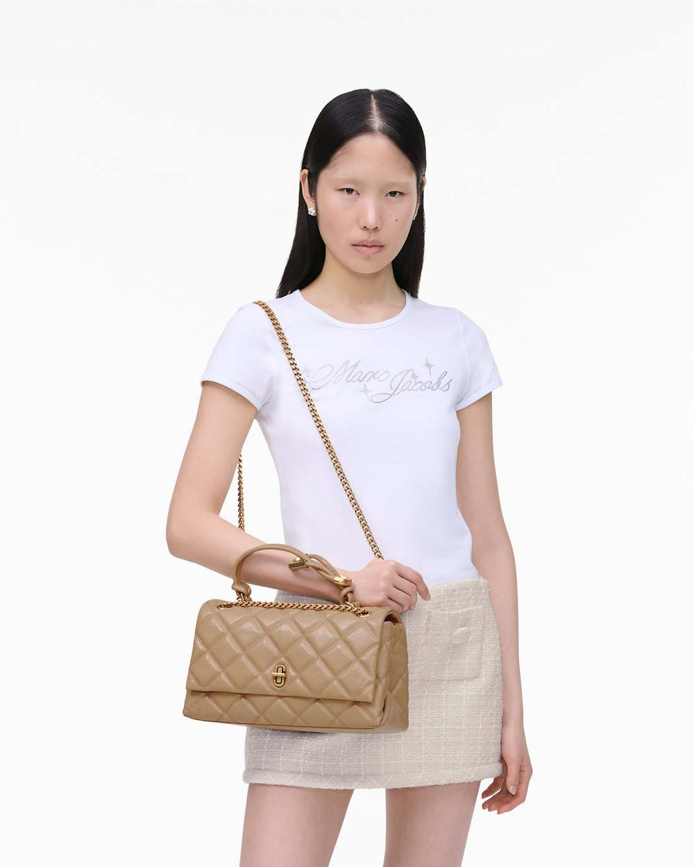 The Quilted Dual Convertible Shoulder Bag Camel - Marc Jacobs