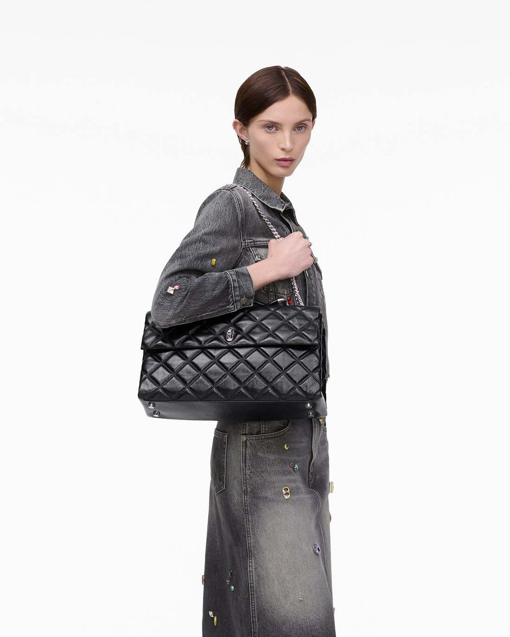 The Quilted XL Dual Convertible Shoulder Bag Black - Marc Jacobs