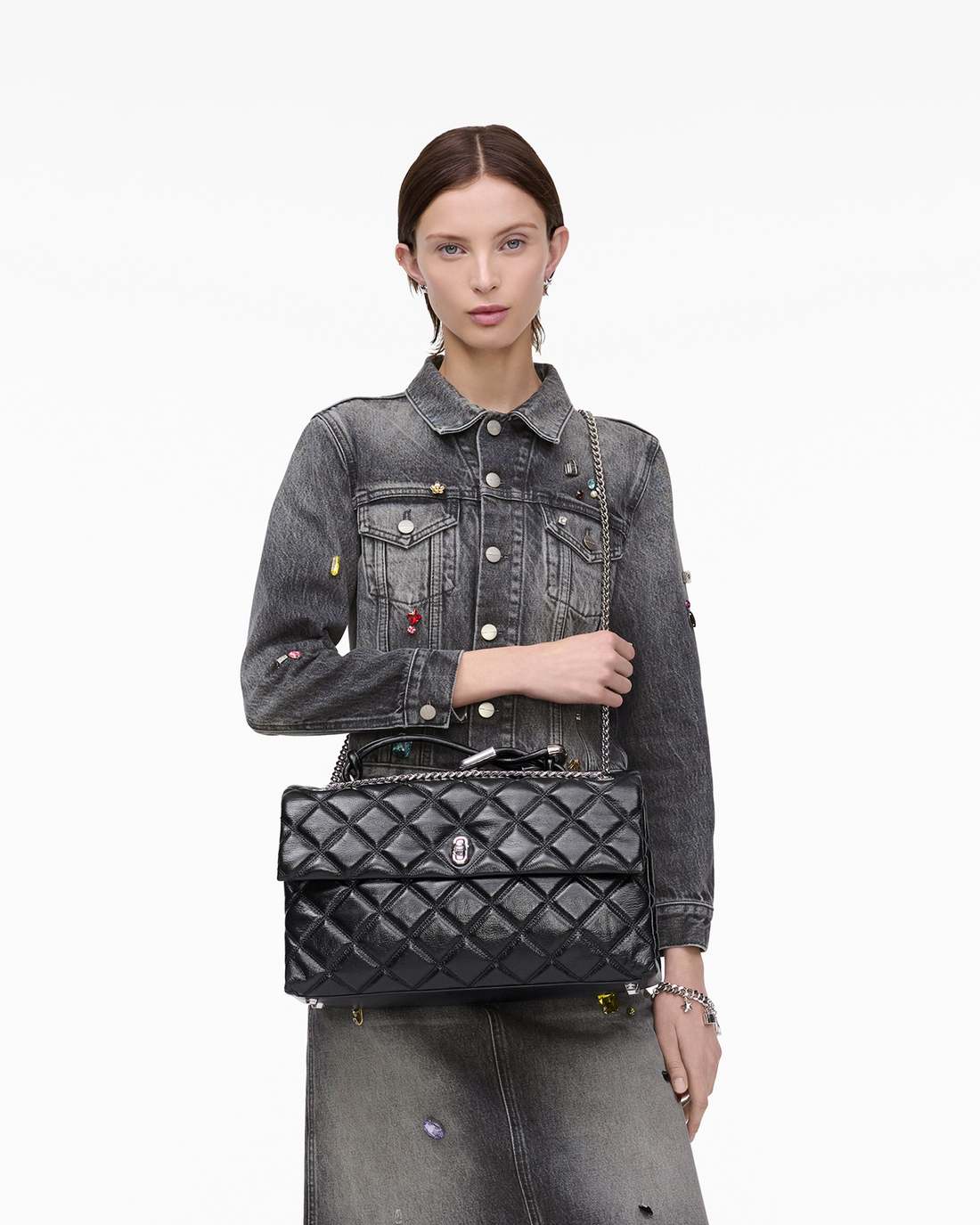 The Quilted XL Dual Convertible Shoulder Bag Black - Marc Jacobs