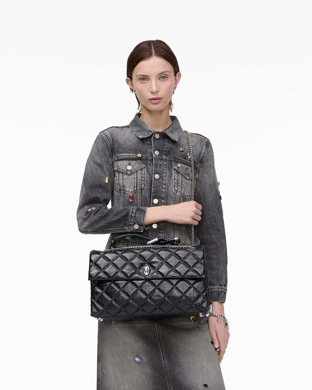 The Quilted XL Dual Convertible Shoulder Bag Black - Marc Jacobs