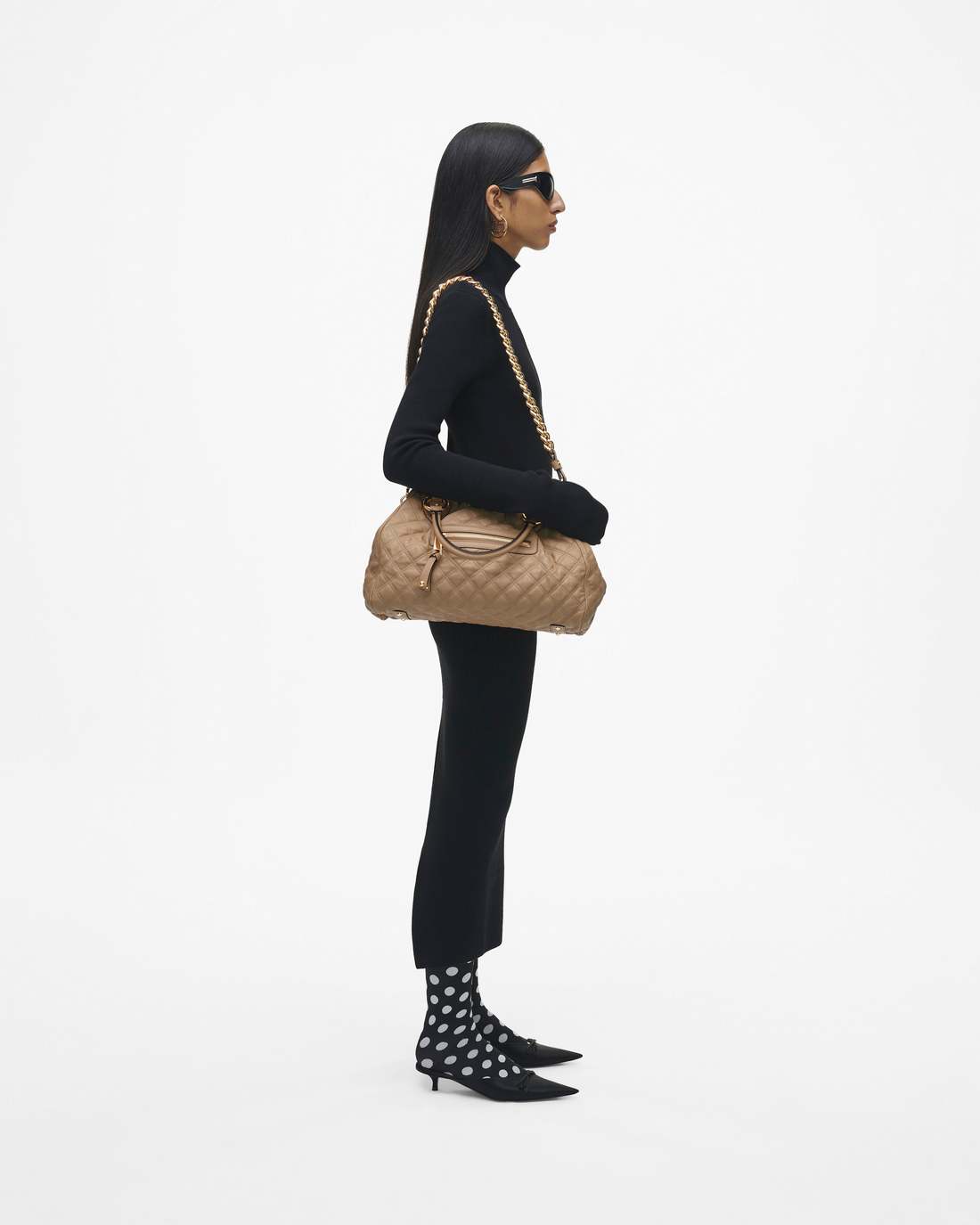 Re-Edition Quilted Leather Stam Bag Camel - Marc Jacobs