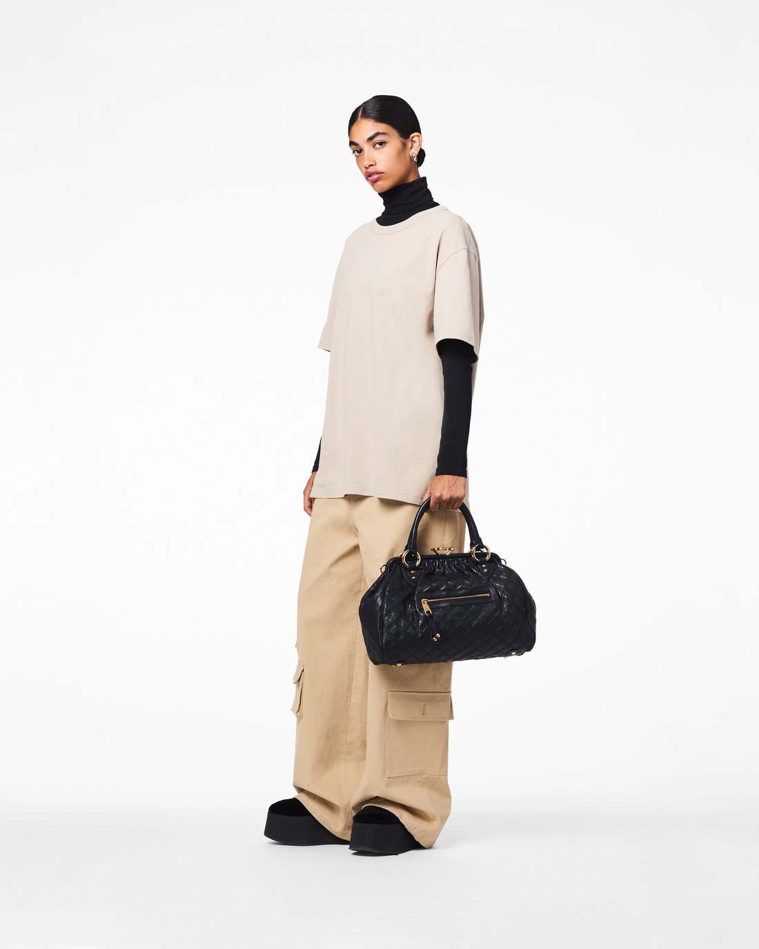 Re-Edition Quilted Leather Stam Bag Black - Marc Jacobs