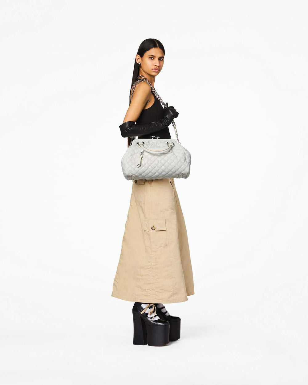 Re-Edition Quilted Leather Stam Bag Cloud White - Marc Jacobs