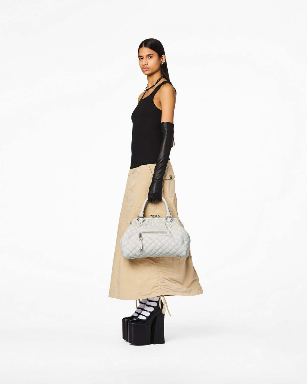 Re-Edition Quilted Leather Stam Bag Cloud White - Marc Jacobs