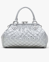 Re-Edition Quilted Metallic Leather Stam Bag Silver - Marc Jacobs