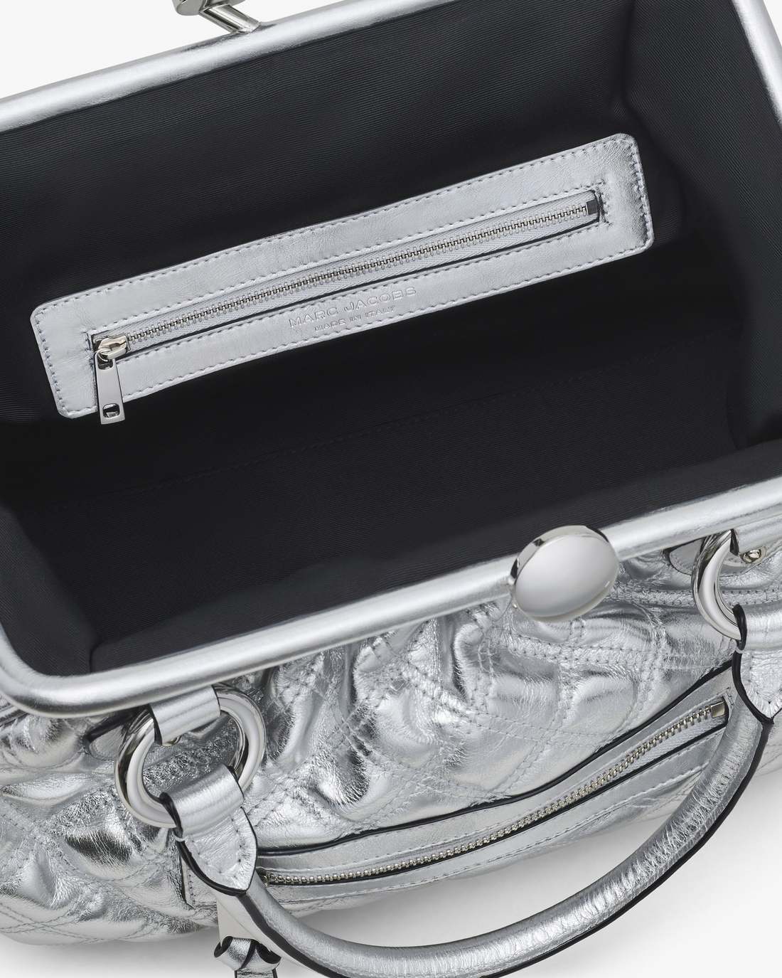 Re-Edition Quilted Metallic Leather Stam Bag Silver - Marc Jacobs