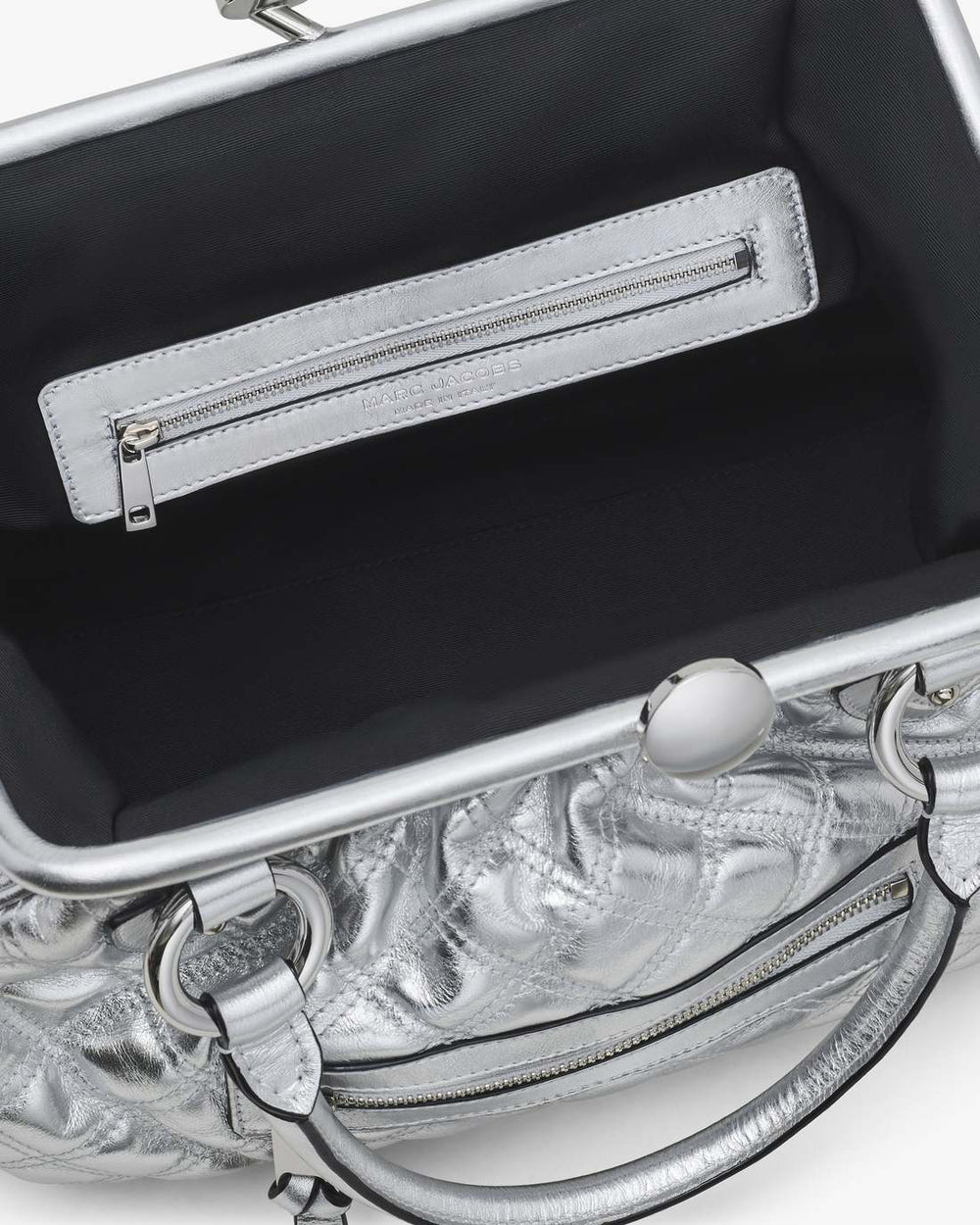 Re-Edition Quilted Metallic Leather Stam Bag Silver - Marc Jacobs
