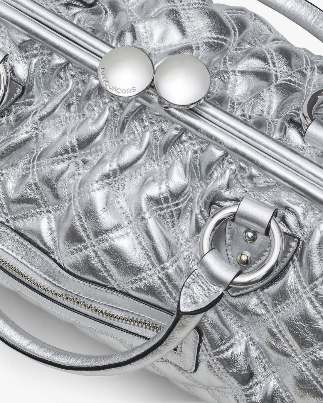 Re-Edition Quilted Metallic Leather Stam Bag Silver - Marc Jacobs