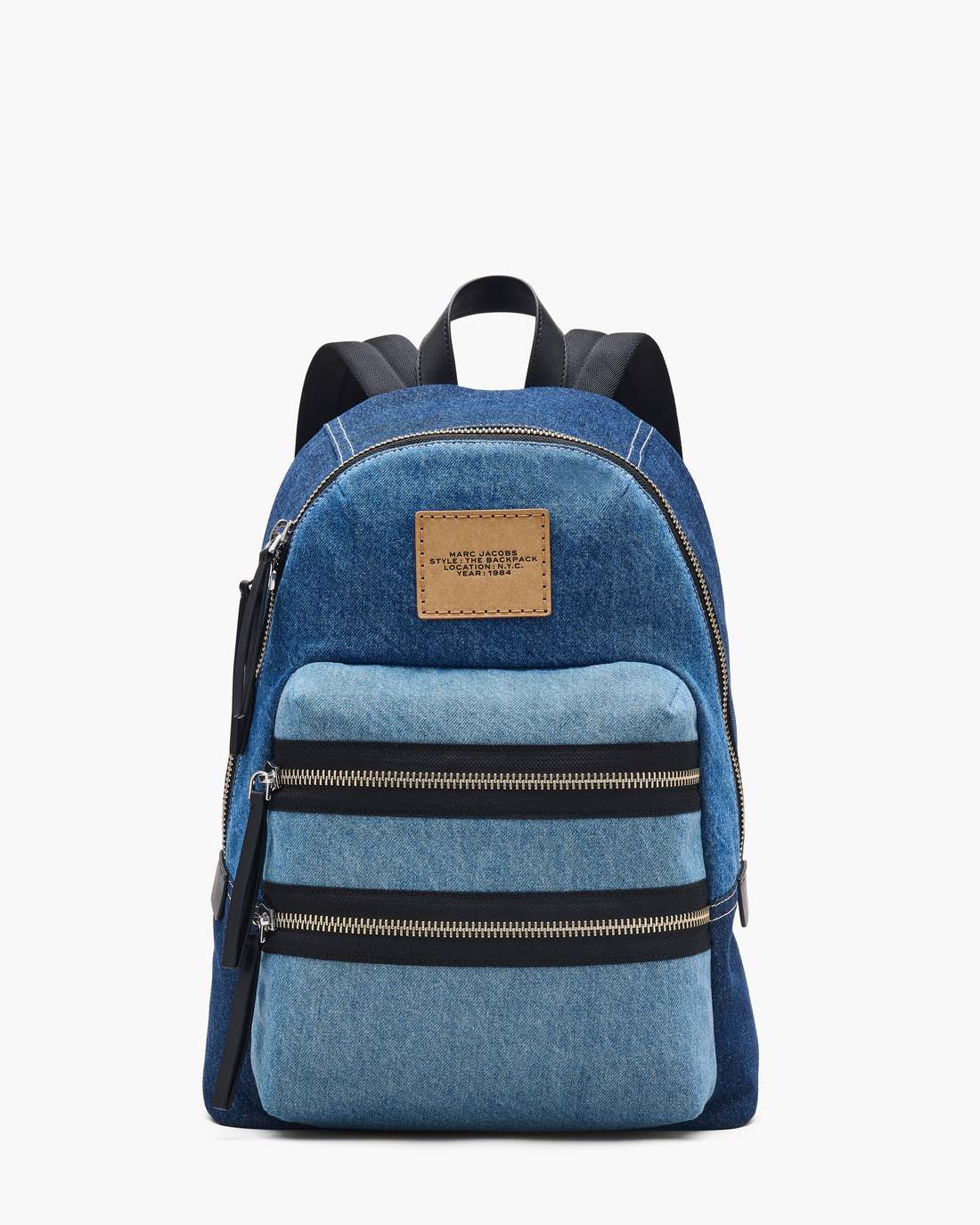 The Biker Colorblock Denim Large Backpack Indigo Multi - Marc Jacobs