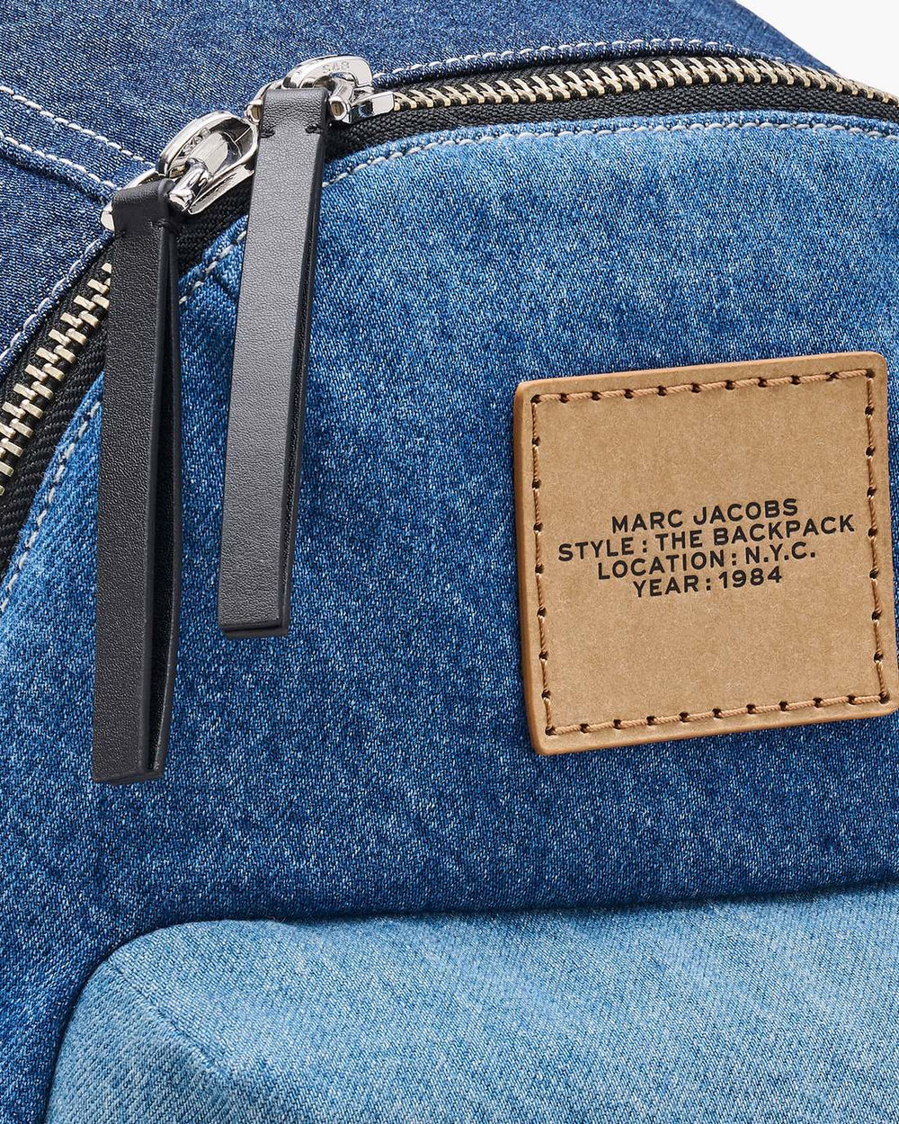 The Biker Colorblock Denim Large Backpack Indigo Multi - Marc Jacobs