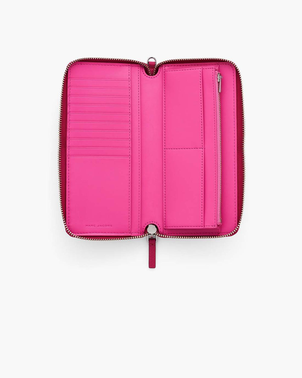 The Leather Continental Wallet Raspberry Pink - Marc Jacobs