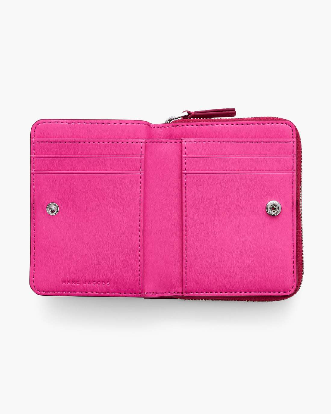 The Leather Mini Compact Wallet Raspberry Pink - Marc Jacobs