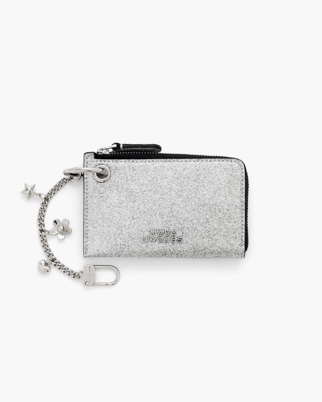 The Coated Glitter Everyday Top Zip Charm Wallet Silver - Marc Jacobs
