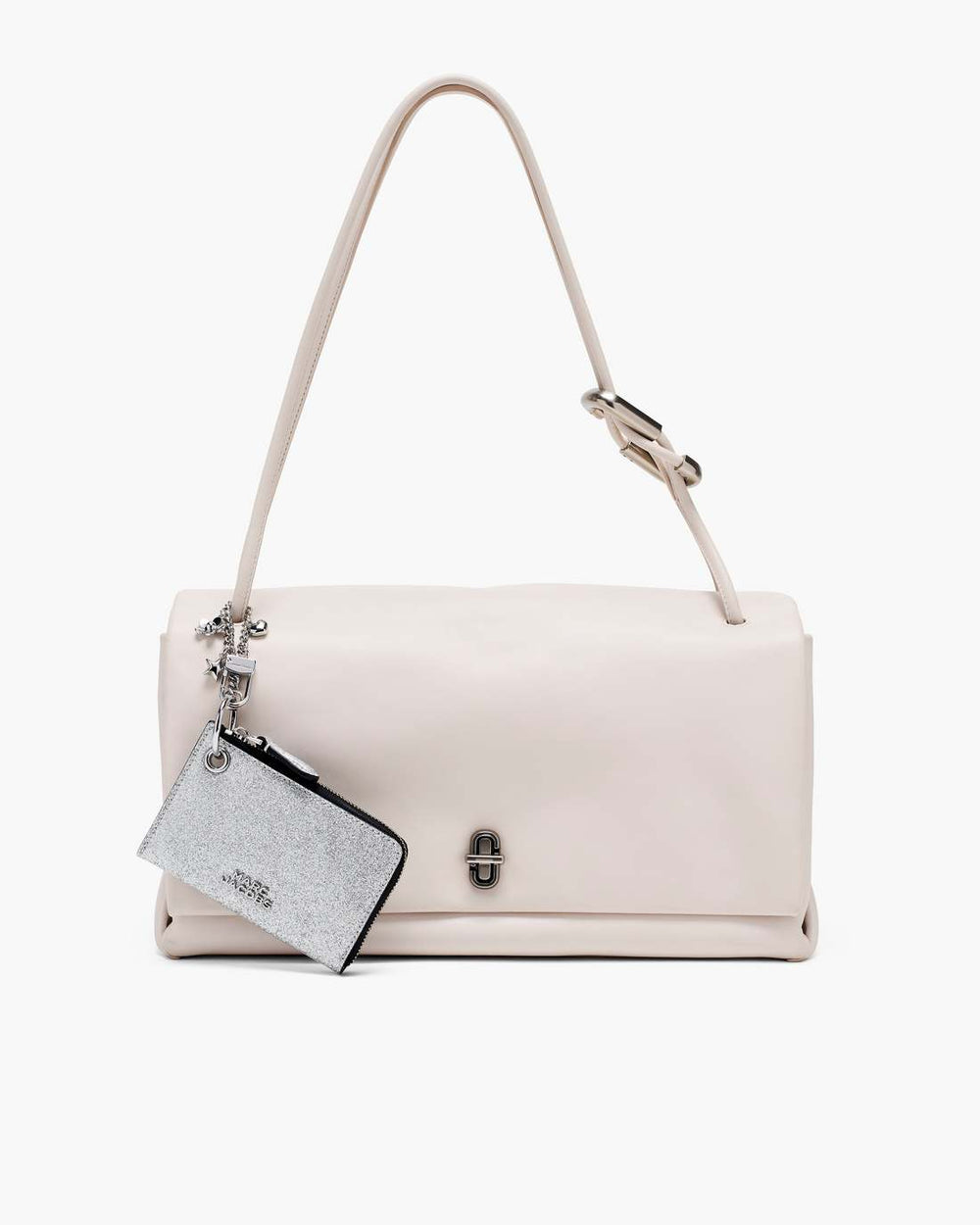 The Coated Glitter Everyday Top Zip Charm Wallet Silver - Marc Jacobs