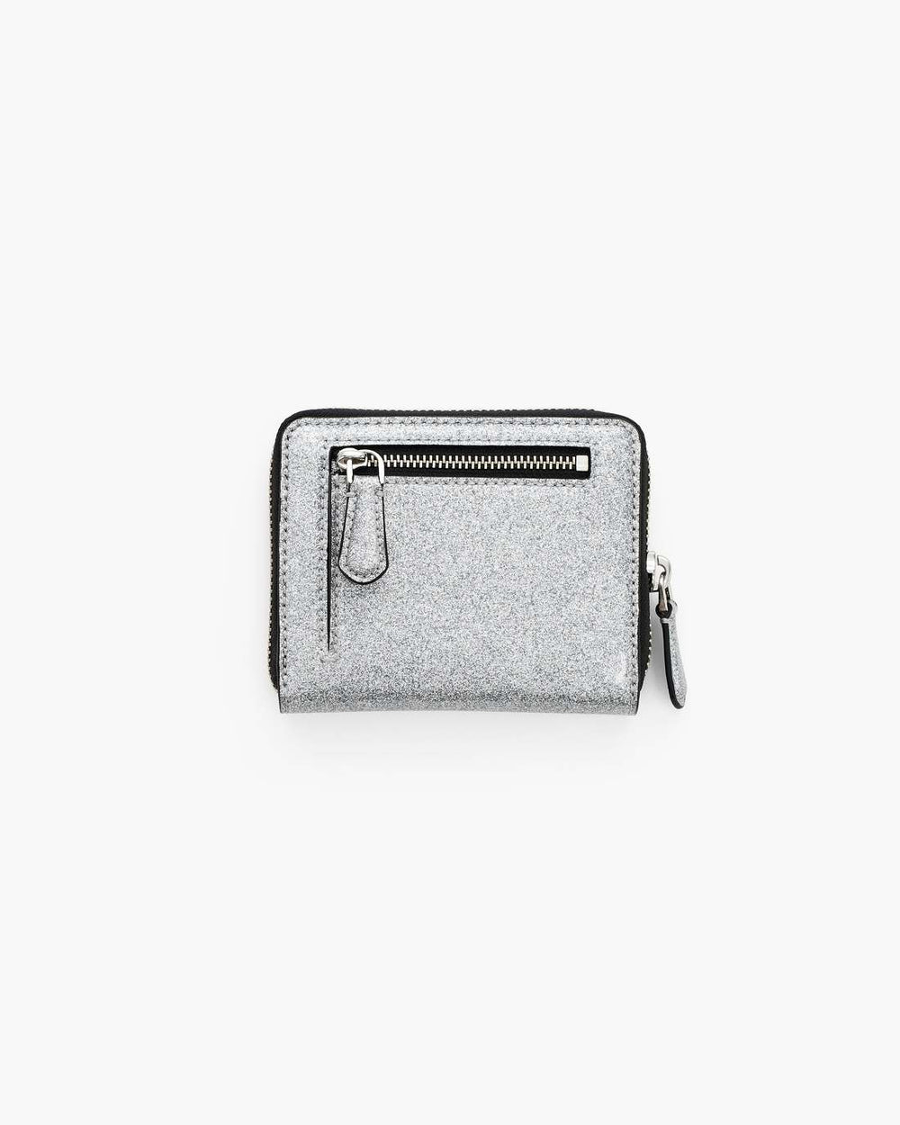 The Coated Glitter Everyday Slim Compact Wallet Silver - Marc Jacobs