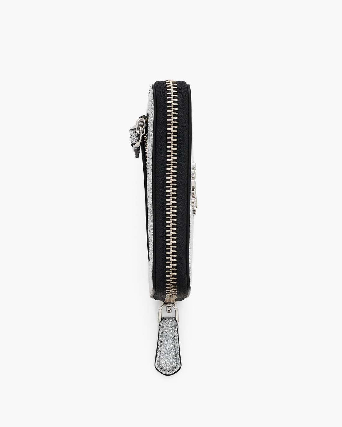 The Coated Glitter Everyday Slim Compact Wallet Silver - Marc Jacobs
