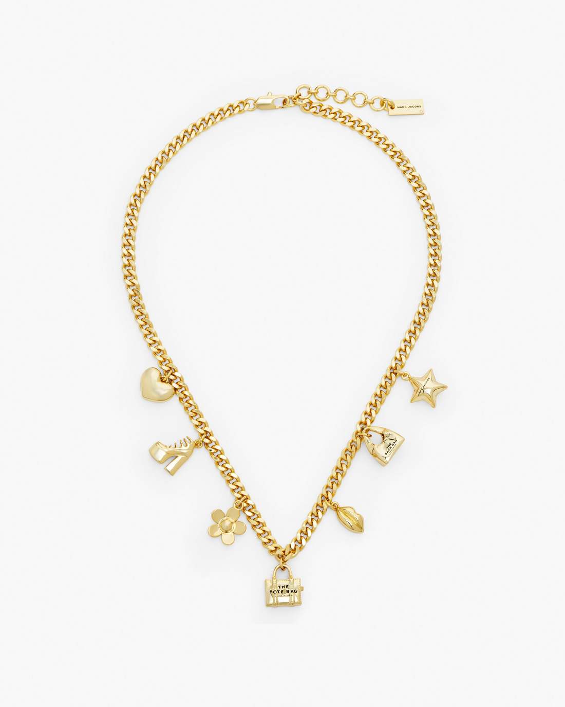The Mini Icon Charm Necklace Light Antique Gold - Marc Jacobs