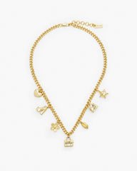 The Mini Icon Charm Necklace Light Antique Gold - Marc Jacobs