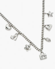 The Mini Icon Charm Necklace Light Antique Silver - Marc Jacobs