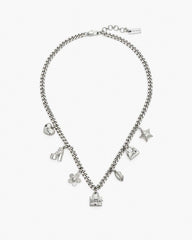 The Mini Icon Charm Necklace Light Antique Silver - Marc Jacobs